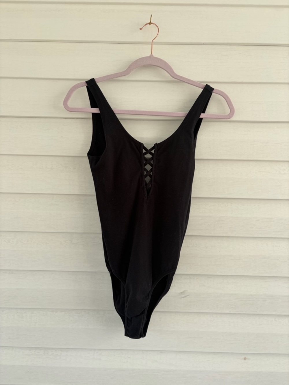 Forever 21 Black Lace-Up Bodysuit